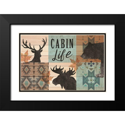 Cabin Life Black Modern Wood Framed Art Print with Double Matting by ND Art