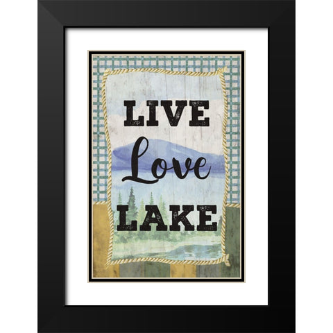 Love, Love, Lake Black Modern Wood Framed Art Print with Double Matting by ND Art