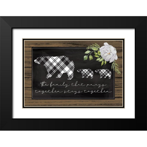 Family Prayer Black Modern Wood Framed Art Print with Double Matting by ND Art