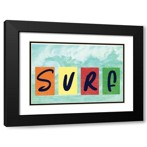 Surf   Black Modern Wood Framed Art Print with Double Matting by ND Art