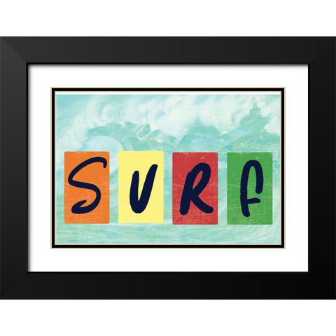 Surf   Black Modern Wood Framed Art Print with Double Matting by ND Art