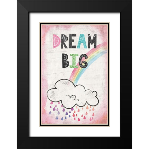 Dream Big Black Modern Wood Framed Art Print with Double Matting by ND Art