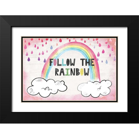 Follow the Rainbow Black Modern Wood Framed Art Print with Double Matting by ND Art