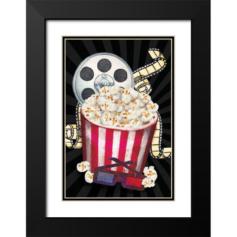 Movie II Black Modern Wood Framed Art Print with Double Matting by ND Art