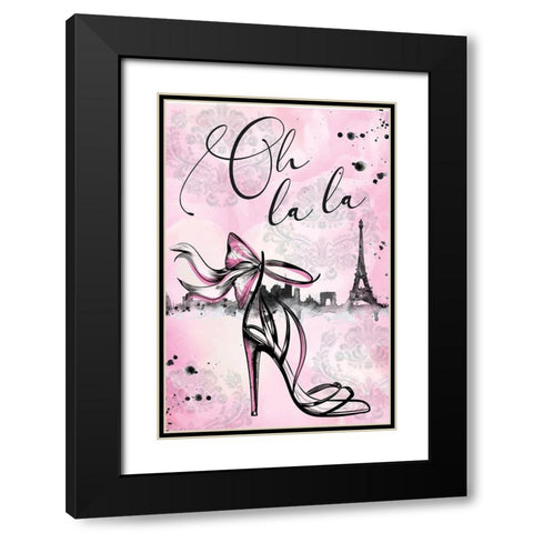 Oh La La Black Modern Wood Framed Art Print with Double Matting by ND Art