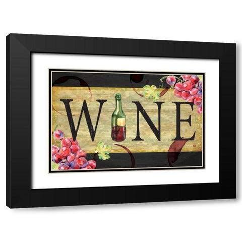Wine Black Modern Wood Framed Art Print with Double Matting by ND Art
