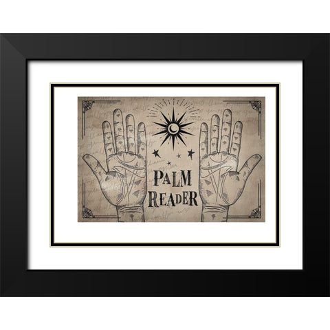 Palm Reader Black Modern Wood Framed Art Print with Double Matting by ND Art