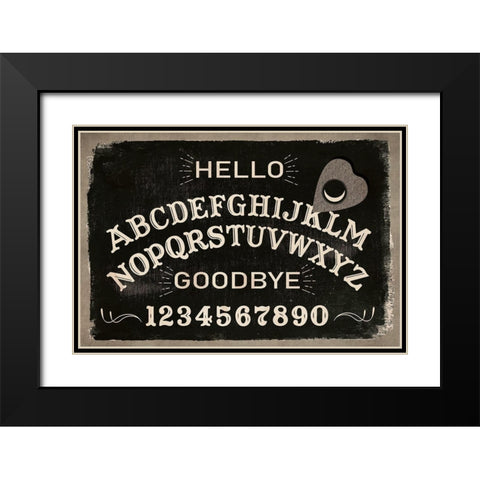 Ouija Board Black Modern Wood Framed Art Print with Double Matting by ND Art