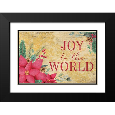Joy to the World Black Modern Wood Framed Art Print with Double Matting by ND Art
