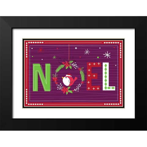 Noel Black Modern Wood Framed Art Print with Double Matting by ND Art