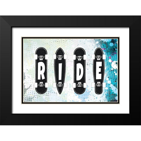 Ride Black Modern Wood Framed Art Print with Double Matting by ND Art