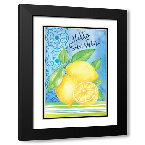 Hello Sunshine Black Modern Wood Framed Art Print with Double Matting by ND Art
