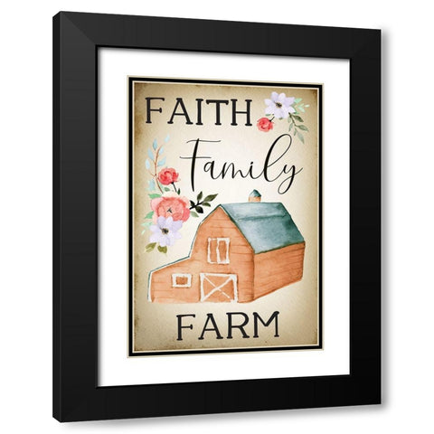 Farmhouse Floral IV Black Modern Wood Framed Art Print with Double Matting by ND Art