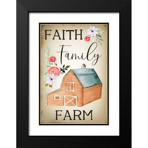Farmhouse Floral IV Black Modern Wood Framed Art Print with Double Matting by ND Art