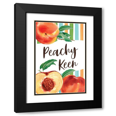 Peachy Keen Black Modern Wood Framed Art Print with Double Matting by ND Art