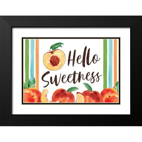 Peachy Keen IV Black Modern Wood Framed Art Print with Double Matting by ND Art