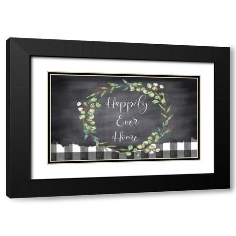 Happily Ever Home Black Modern Wood Framed Art Print with Double Matting by ND Art