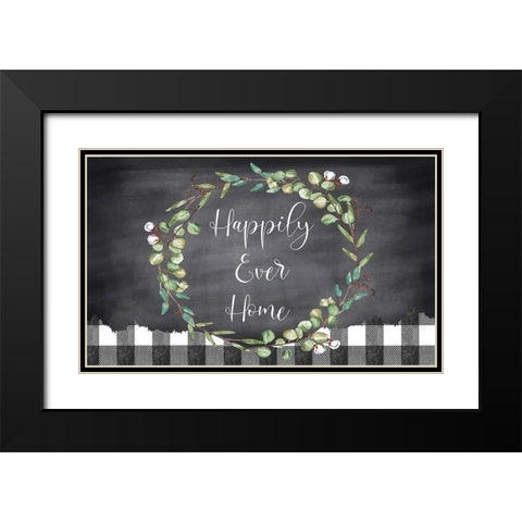 Happily Ever Home Black Modern Wood Framed Art Print with Double Matting by ND Art