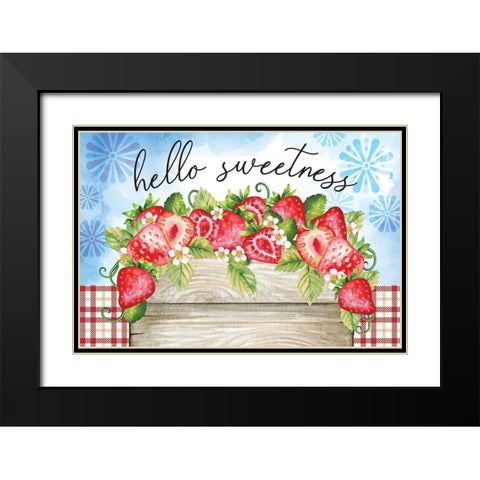 Hello Sweetness Black Modern Wood Framed Art Print with Double Matting by ND Art