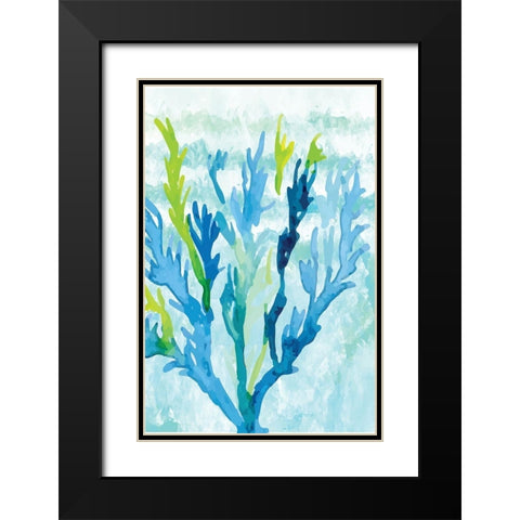 Coral Black Modern Wood Framed Art Print with Double Matting by ND Art