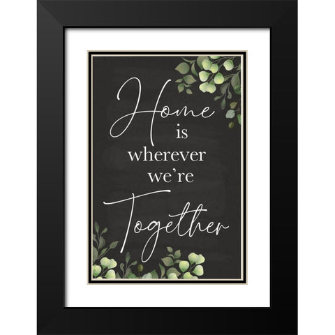 Home Is Black Modern Wood Framed Art Print with Double Matting by ND Art