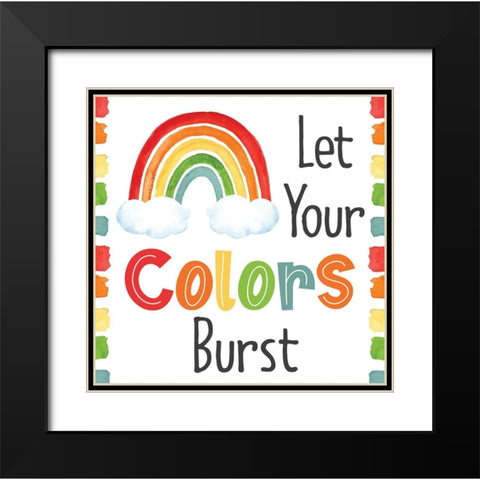 Let Your Colors Burst Black Modern Wood Framed Art Print with Double Matting by ND Art