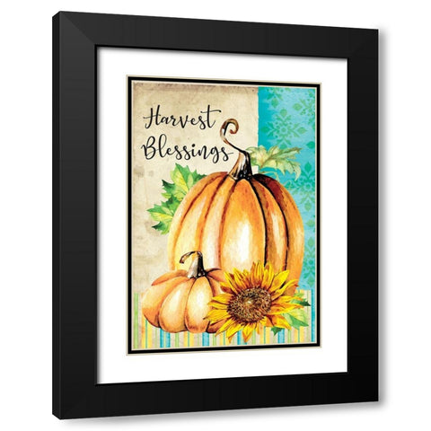 Harvest Blessings Black Modern Wood Framed Art Print with Double Matting by ND Art