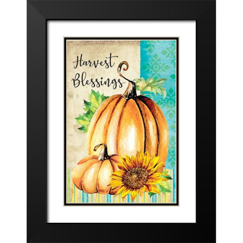 Harvest Blessings Black Modern Wood Framed Art Print with Double Matting by ND Art