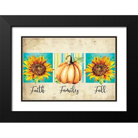 Faith, Family, Fall Black Modern Wood Framed Art Print with Double Matting by ND Art
