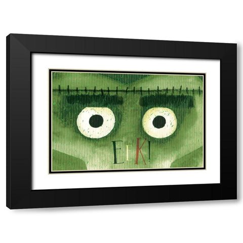 Frankenstein Black Modern Wood Framed Art Print with Double Matting by ND Art