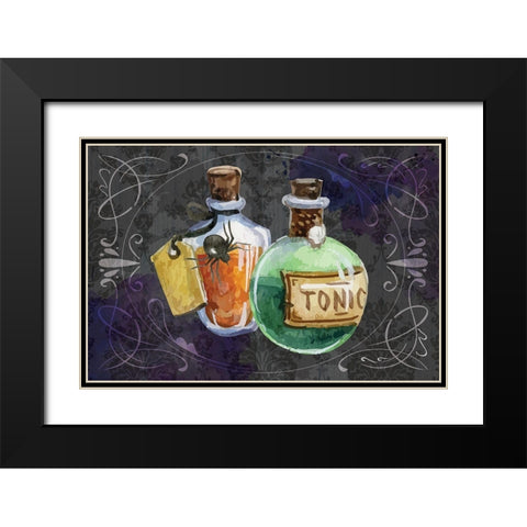 Potions Black Modern Wood Framed Art Print with Double Matting by ND Art