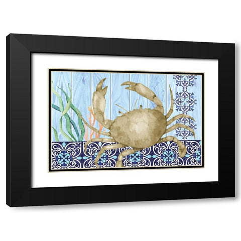 Crab Black Modern Wood Framed Art Print with Double Matting by ND Art