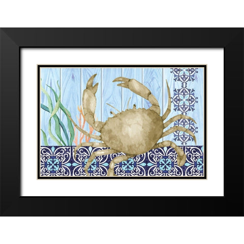 Crab Black Modern Wood Framed Art Print with Double Matting by ND Art
