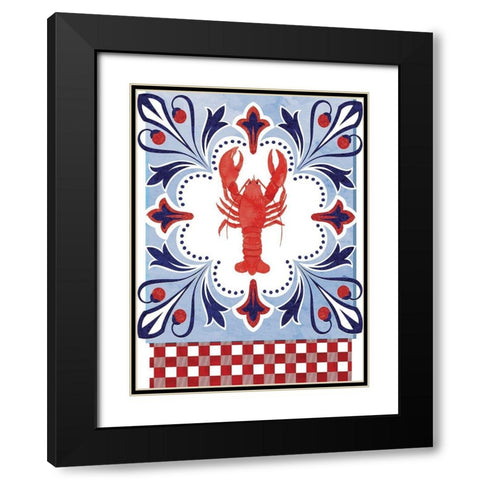 Lobster Black Modern Wood Framed Art Print with Double Matting by ND Art