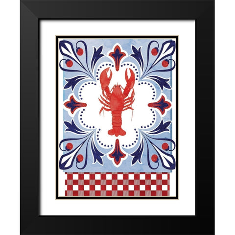 Lobster Black Modern Wood Framed Art Print with Double Matting by ND Art