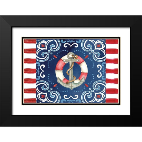 Life Saver Black Modern Wood Framed Art Print with Double Matting by ND Art