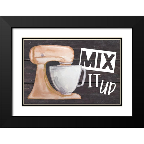 Mix It Up Black Modern Wood Framed Art Print with Double Matting by ND Art