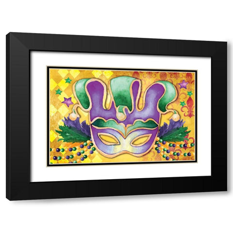 Mardi Gras IV Black Modern Wood Framed Art Print with Double Matting by ND Art