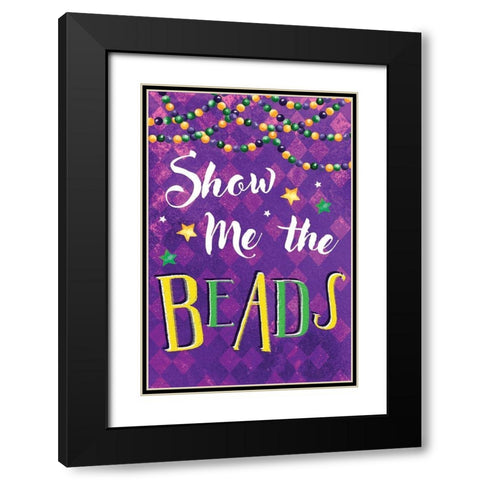 Mardi Gras VI Black Modern Wood Framed Art Print with Double Matting by ND Art