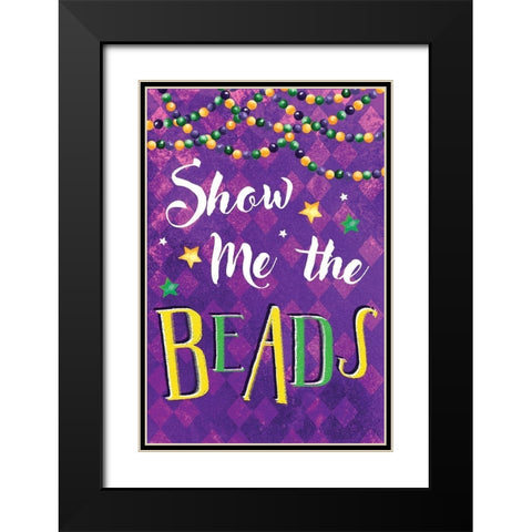 Mardi Gras VI Black Modern Wood Framed Art Print with Double Matting by ND Art
