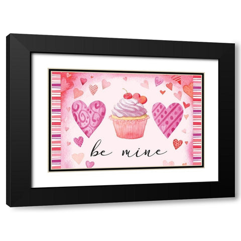 Be Mine Black Modern Wood Framed Art Print with Double Matting by ND Art