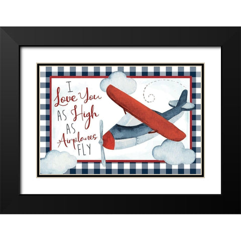 High as Airplanes Fly Black Modern Wood Framed Art Print with Double Matting by ND Art