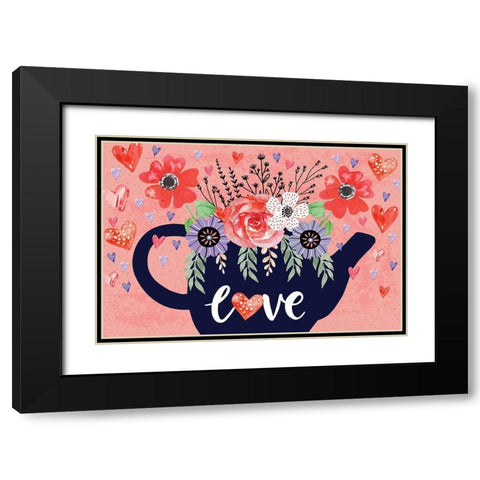 Love Black Modern Wood Framed Art Print with Double Matting by ND Art