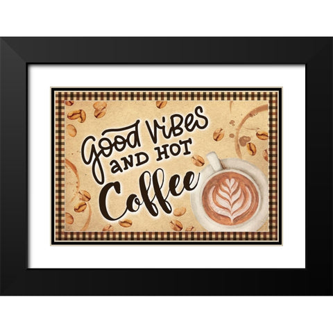 Good Vibes Black Modern Wood Framed Art Print with Double Matting by ND Art