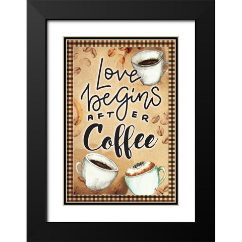 Love Begins Black Modern Wood Framed Art Print with Double Matting by ND Art