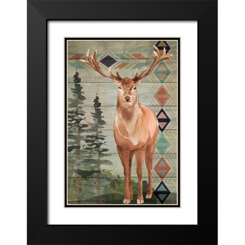 Elk Black Modern Wood Framed Art Print with Double Matting by ND Art
