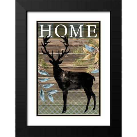 Home Elk Black Modern Wood Framed Art Print with Double Matting by ND Art
