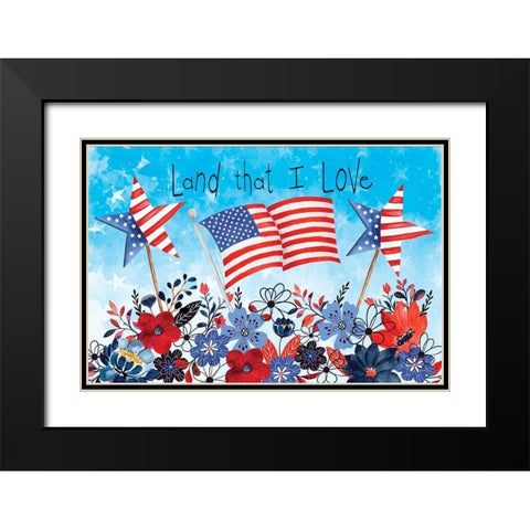 Land That I Love Black Modern Wood Framed Art Print with Double Matting by ND Art