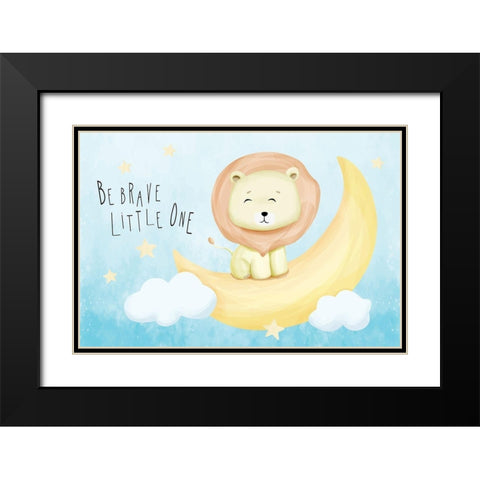 Be Brave Black Modern Wood Framed Art Print with Double Matting by ND Art