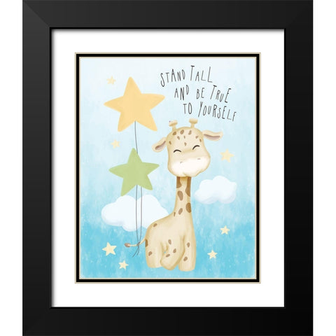 Stand Tall Black Modern Wood Framed Art Print with Double Matting by ND Art